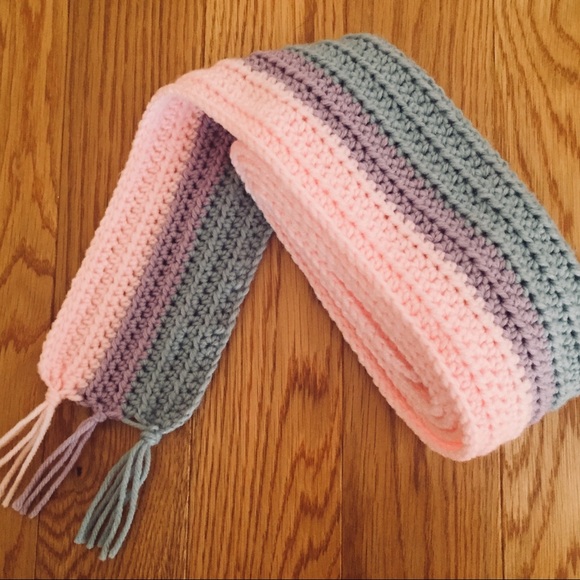 NEW ADDED Handmade Crochet LGBTQ+ Pride Flag Scarf - Picture 3 of 6